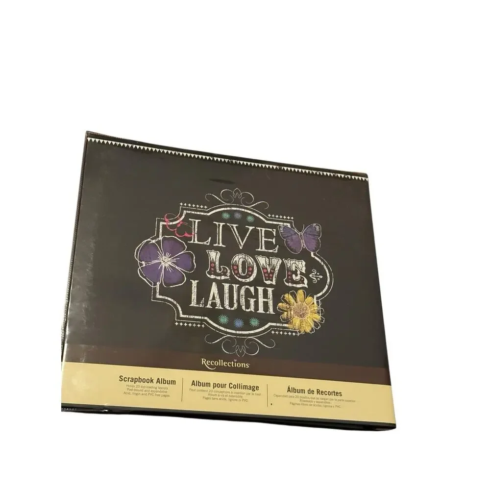 Recollections‎ Scrapbook Album 12x12 Live Love Laugh Floral Butterfly Photo NEW